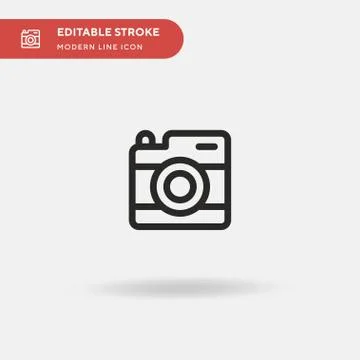 Photo Camera Simple vector icon. Illustration symbol design template for web  Illustrazione stock