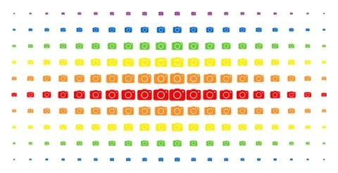 Photo Camera Spectral Halftone Effect Stock Illustration