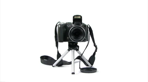 Photo camera on Tripod Stock Footage 1879055