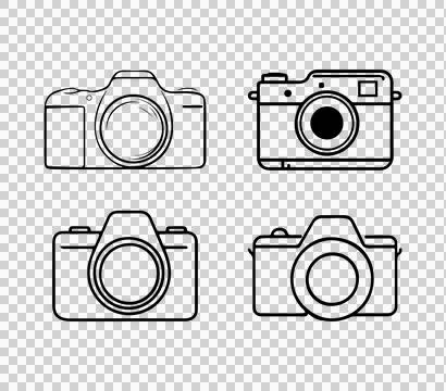 Photo camera vector icon. camera in flat style and outline stock illustration Stock Illustration
