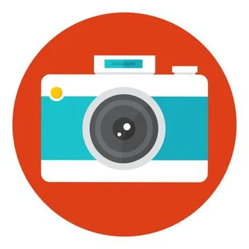 Photo camera vector icon in circle Illustrazione stock