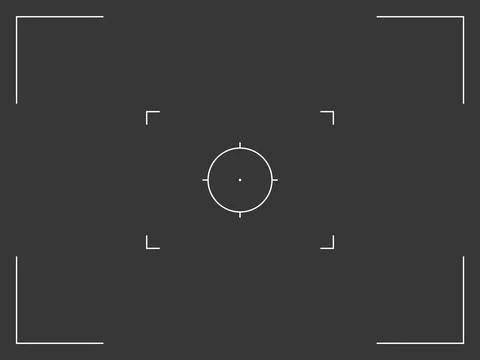 Photo camera viewfinder interface. Digital focusing video recorder image screen Illustrazione stock