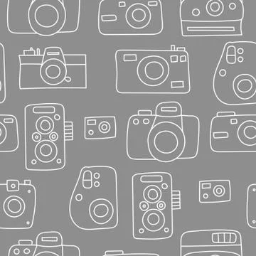 Photo cameras seamless pattern Stock Illustration