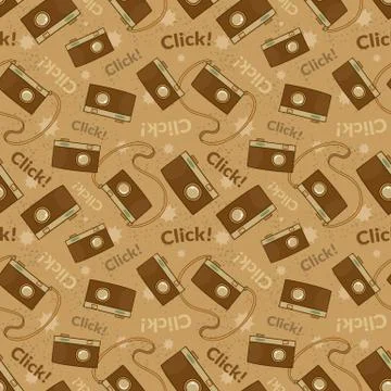 Photo cameras vector seamless pattern Stock Illustration