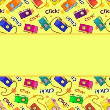 Photo cameras vector seamless pattern Stock Illustration