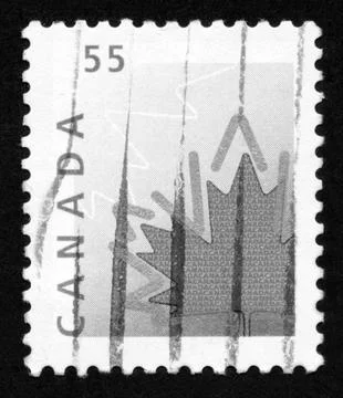 Photo, Canada, stylized maple leaf, 1987, Stamp, postage stamp, mail, letter, Foto stock