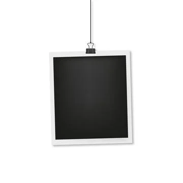 Photo card on the thread in flat Stock Illustration