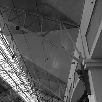 A photo of a ceiling structure that is aesthetically pleasing and appears s.. Stock Photos