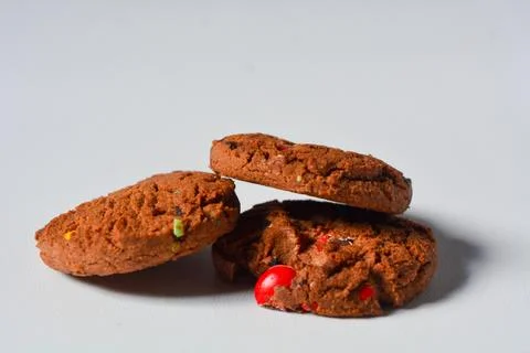 Photo of choco chips on a white background. Stock Photos