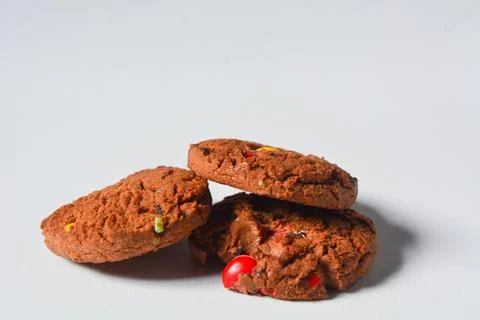Photo of choco chips on a white background. Stock Photos