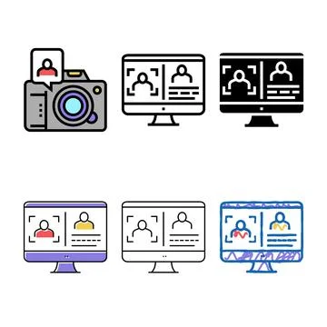Photo clean camera make card for face id color icon vector Stock Illustration