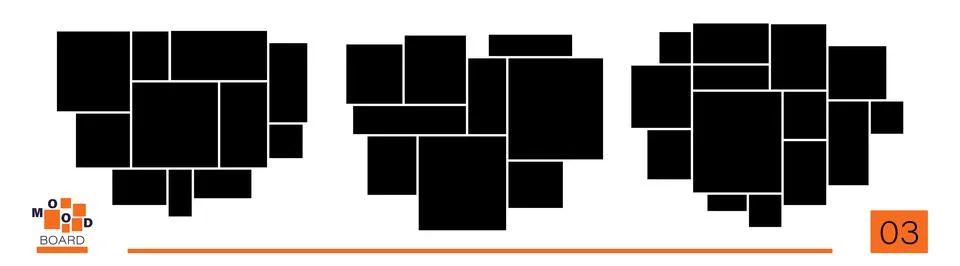 Photo collage frame set. Vector layout templates with modular grid and mosaic Stock Illustration