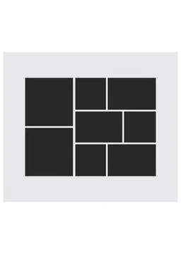 Photo Collage Frame Template Grid Layout Stock Illustration