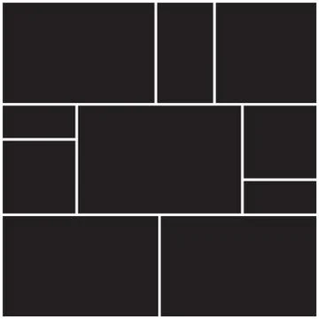 Photo collage pattern. White frames, black pattern 스톡 일러스트