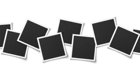 Photo collage. Realistic square frames composition, empty montage template Stock Illustration