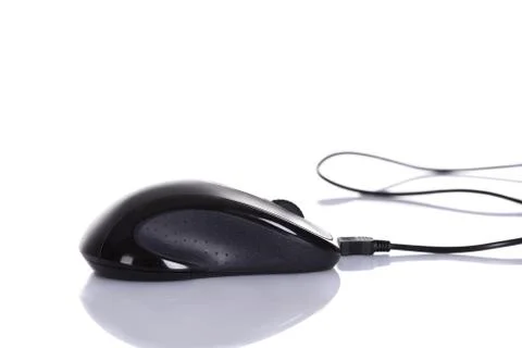 Photo of computer mouse. Isolated on white background Stock Photos