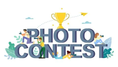 Photo contest vector flat style design illustration Illustrazione stock