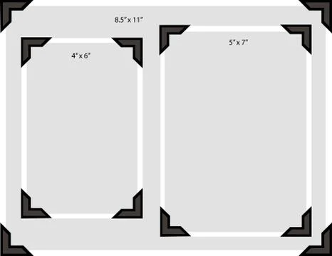 Photo corners sizes Stock Illustration