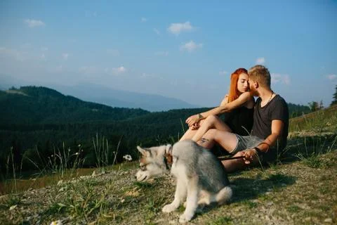 Photo of a couple in the mountains Stock Photos