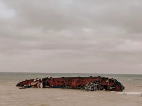 Photo of Delfi shipwreck in Odessa, Ukraine. Famous shipwreck in Ukraine 2019 Stock Photos