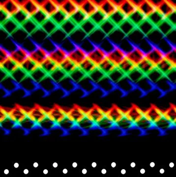 Photo of a diffraction pattern from a line of LEDs Stock Photos