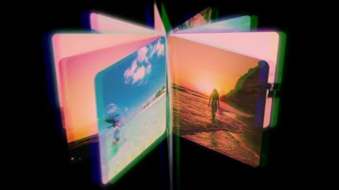 Photo Displays in 3D Spaces Slideshow Stockmateriaal After Effects