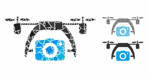 Photo drone Composition Icon of Bumpy Pieces Stock Illustration