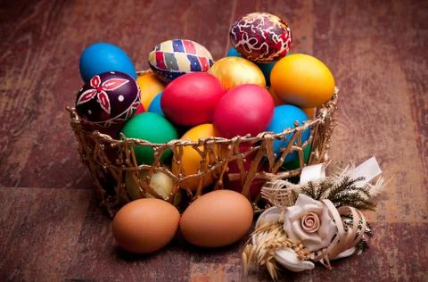 Photo: easter basket Stock Photos