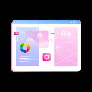 Photo editing on Computer. Screen Display Illustration Stock Illustration