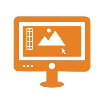 Photo, editing icon. Orange version. Stock Illustration