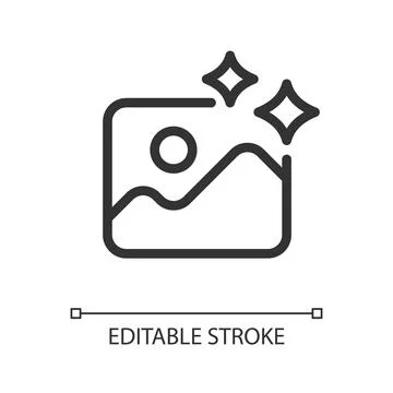 Photo editing pixel perfect linear ui icon Stock Illustration