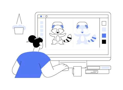 Photo editing software abstract concept vector illustration. Stock Illustration