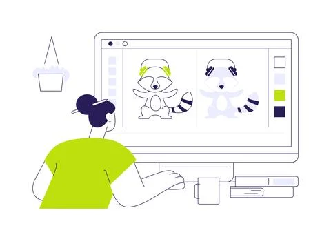 Photo editing software abstract concept vector illustration. Stock Illustration