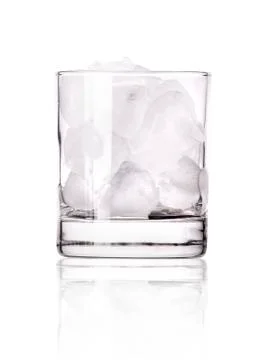 Photo of empty glass with ice cubes isolated Stock Photos