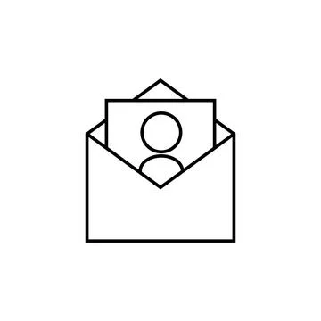 Photo in envelope icon. Element for mobile concept and web apps. Thin line icon Stock Illustration