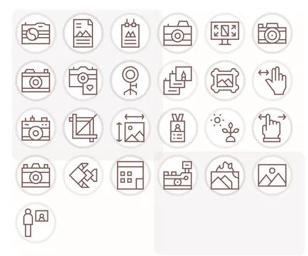 Photo Exclusive Vector Set featuring 25 Regular Line Display Perfect 128x12.. Illustrazione stock
