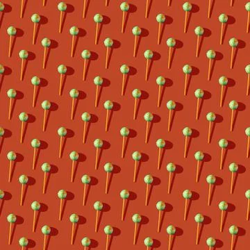 Photo in the form of a seamless pattern. Candy on a stick with shadows on a Stock Illustration