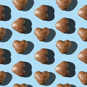Photo in the form of a seamless pattern. Chocolate gingerbread in the shape of a Stock Illustration