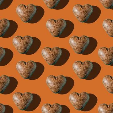 Photo in the form of a seamless pattern. Chocolate gingerbread in the shape of a Stock Illustration