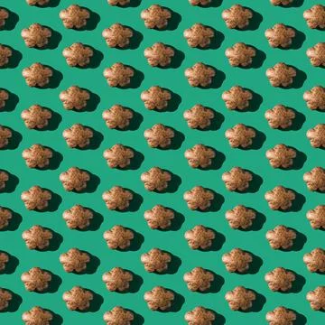 Photo in the form of a seamless pattern. Chocolate gingerbread in the shape of a Stock Illustration