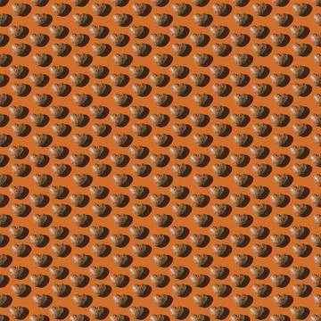 Photo in the form of a seamless pattern. Chocolate gingerbread in the shape of a Stock Illustration