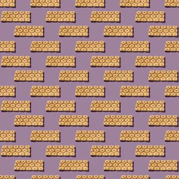 Photo in the form of a seamless pattern. Orange color crispbreads for healthy Stock Illustration