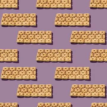 Photo in the form of a seamless pattern. Orange color crispbreads for healthy Stock Illustration
