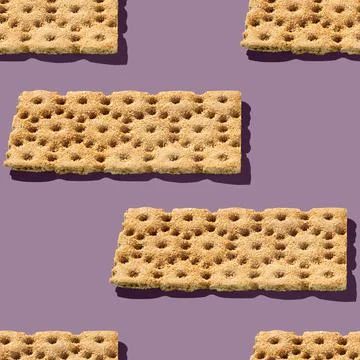 Photo in the form of a seamless pattern. Orange color crispbreads for healthy Stock Illustration