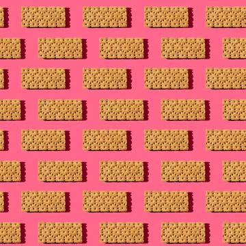 Photo in the form of a seamless pattern. Orange color crisps for healthy food Stock Illustration