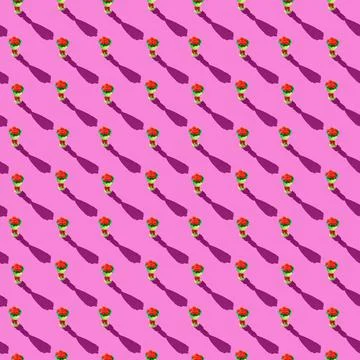 Photo in the form of a seamless pattern. Red flowers in a yellow bouquet are Stock Illustration