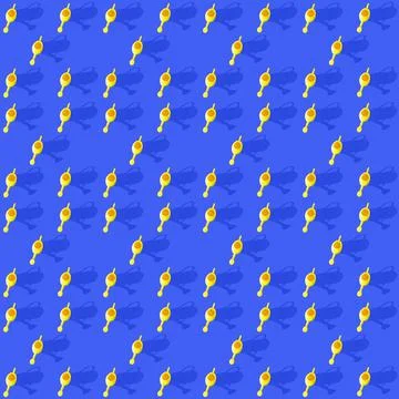 Photo in the form of a seamless pattern, Yellow watering can for watering Stock Illustration