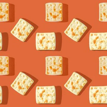 Photo in the form of a seamless pattern. Yellow-brown biscuits with shadows on a Stock Illustration