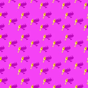 Photo in the form of a seamless pattern. Yellow watering can for watering Stock Illustration
