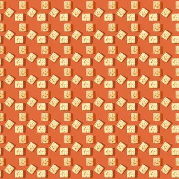 Photo in the form of a seamless pattern. Yellow-brown biscuits with shadows on a Stock Illustration